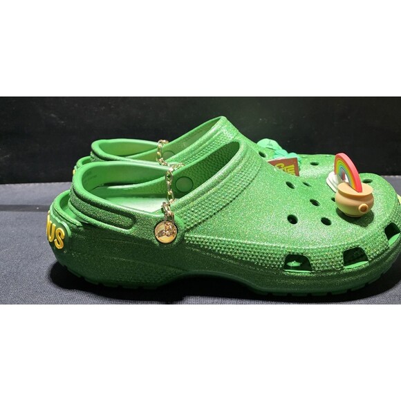 🍀 New CROCS Lucky Charms Clasic Clog Cereal Kelly Green Size Men’s 12 Jibbitz - Picture 12 of 15